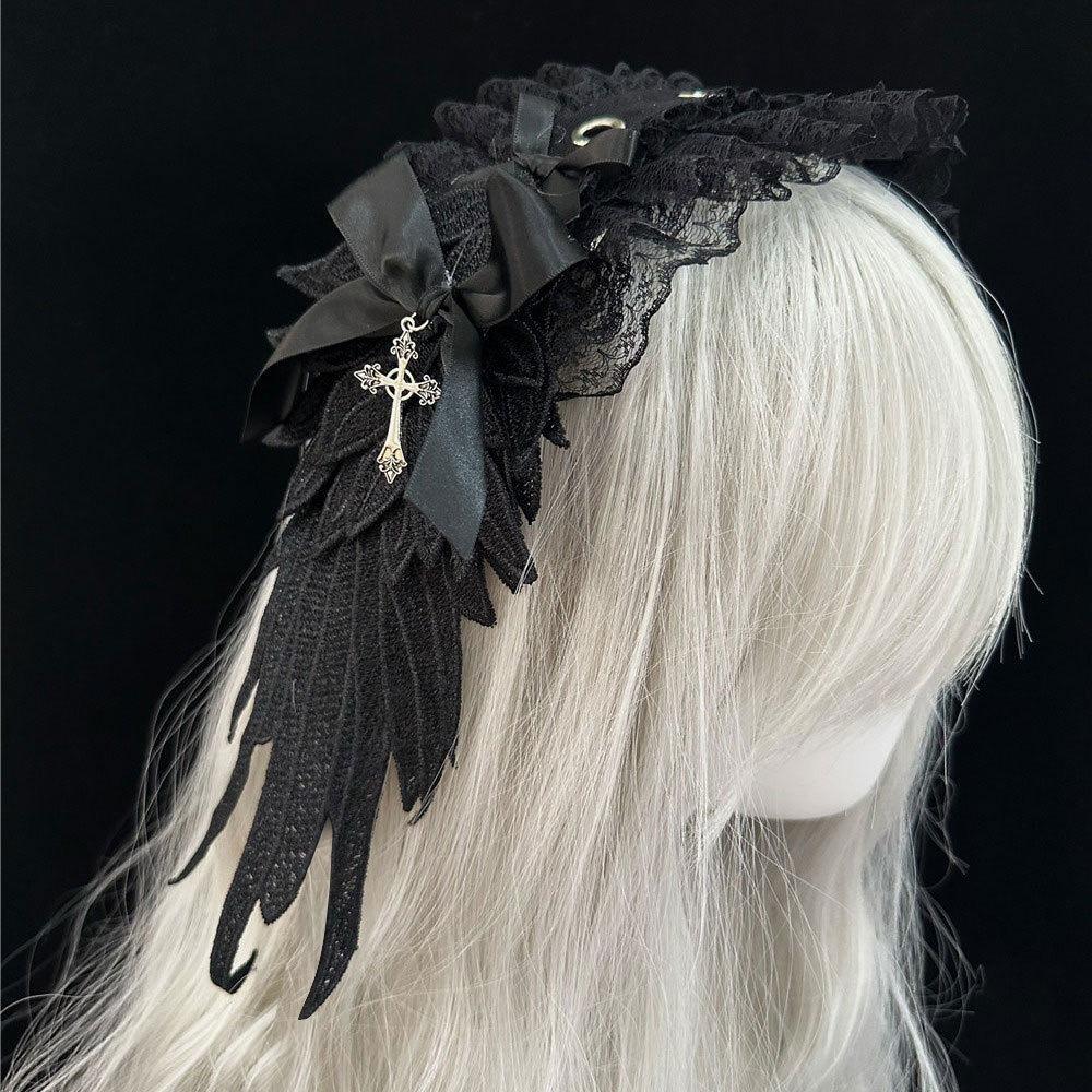 Jk Lolita Lace Headband Sweet Anime Maid Cosplay Headdress Gothic style Ruffled Hairband  Daily
