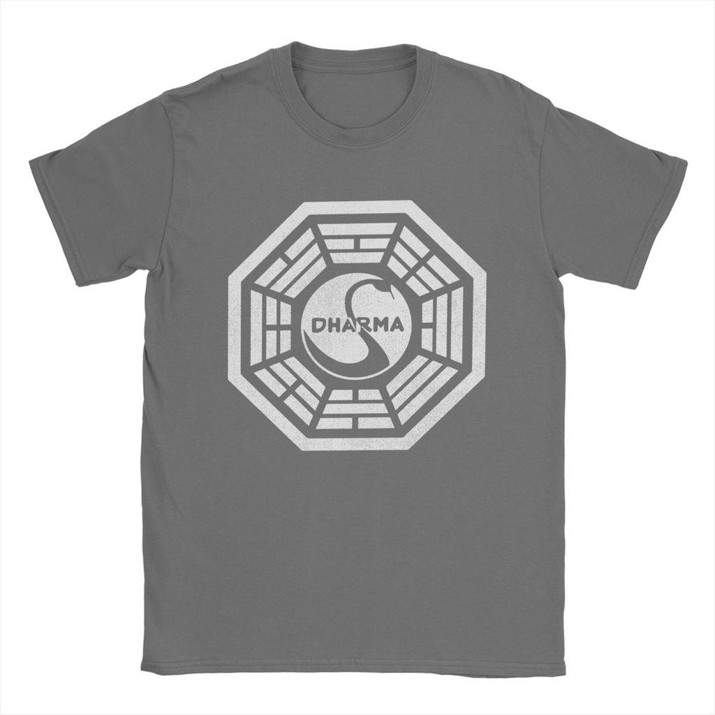 Men's T-Shirts Dharma Initiative Novelty 100% Cotton Tees Short Sleeve T Shirts Crewneck Clothes Plus Size