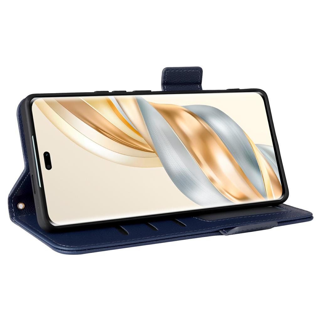 Leather Case with Wrist Strap for Honor X9c 5G/Magic7 Lite 5G/X60 Pro 5G Litchi Texture Wallet Phone Cover