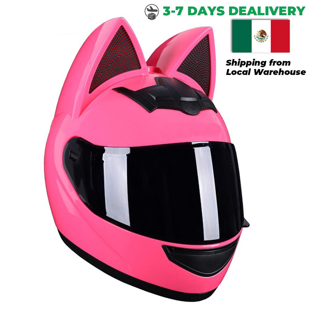 Motorcycle Helmet Moto Cat Ears Streamlined Helmet For Women Men Full Face Breathable Casco Moto Helmets DOT Approved