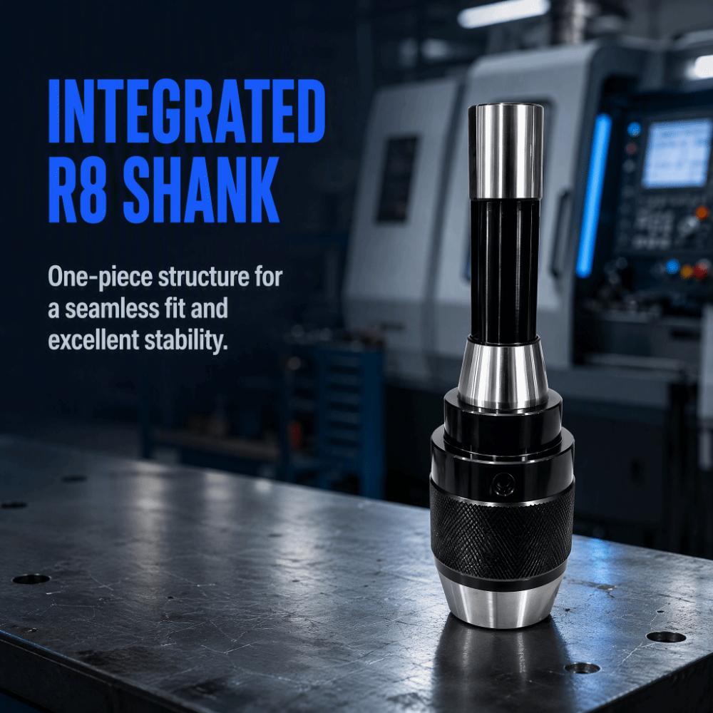 1/32"-5/8" Capacity Integrated Drill Chuck R8 Taper Precision Drill Chuck For Drill Press