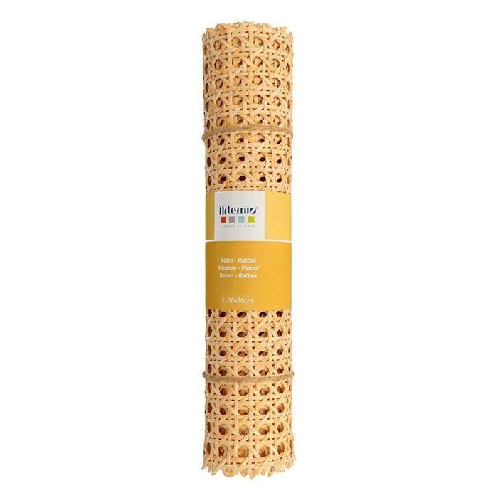 3 rouleaux de cannage - rotin mailles larges hexagonales 30 x 50 cm