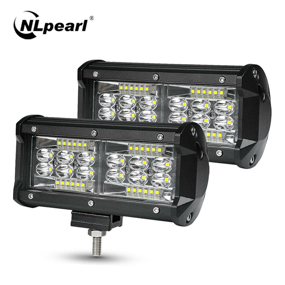 Buy NLpearl 2x 4" 7" 60W 120W LED Light Bar Off Road 12V 24V Spot Flood