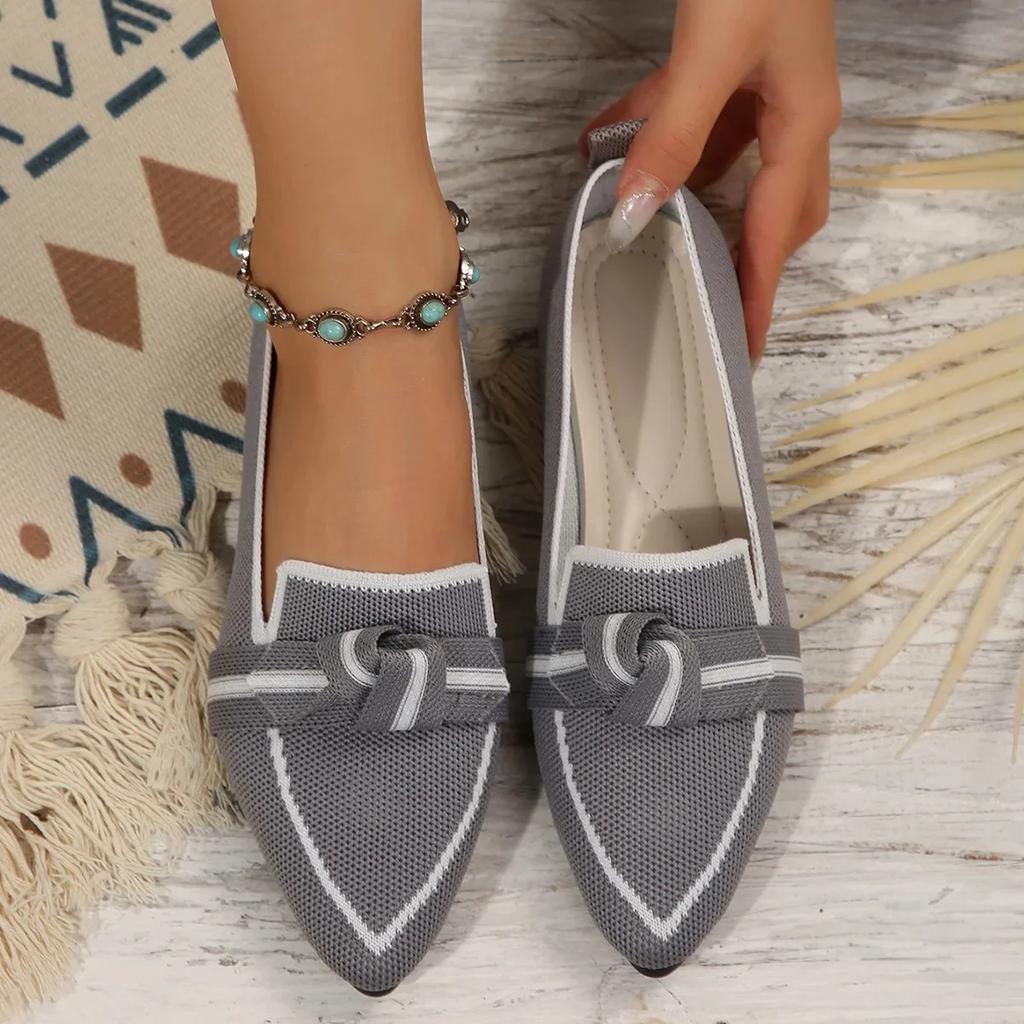 Fashion Women's Shoes Loafers Ballet Flats Pointed Toe Barefoot Slip-on Casual Low Heel Luxury Brand Woman Shoe New in Butterfly Female