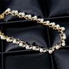 Alloy Diamond Necklace Earrings Bracelet Bride Three-Piece Set