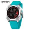 European-Style Men's Sport Quartz Watch with Waterproof Skeleton Design and Versatile Silicone Strap