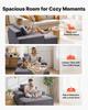 Chaise Lounge Chair, 1380 Mm Boneless Chaise Lounge Indoor, Modern Upholstered Oversized Reading Chair with Throw Pillows & Armrests, Sofa Couch Deep