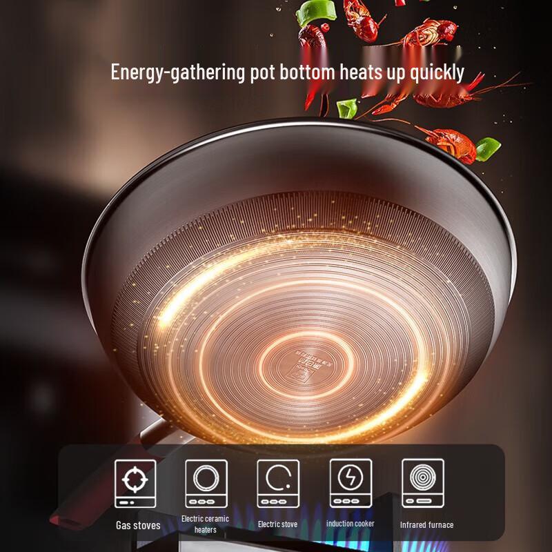 Kangbache 30cm Coating-Free Titanium Wok
