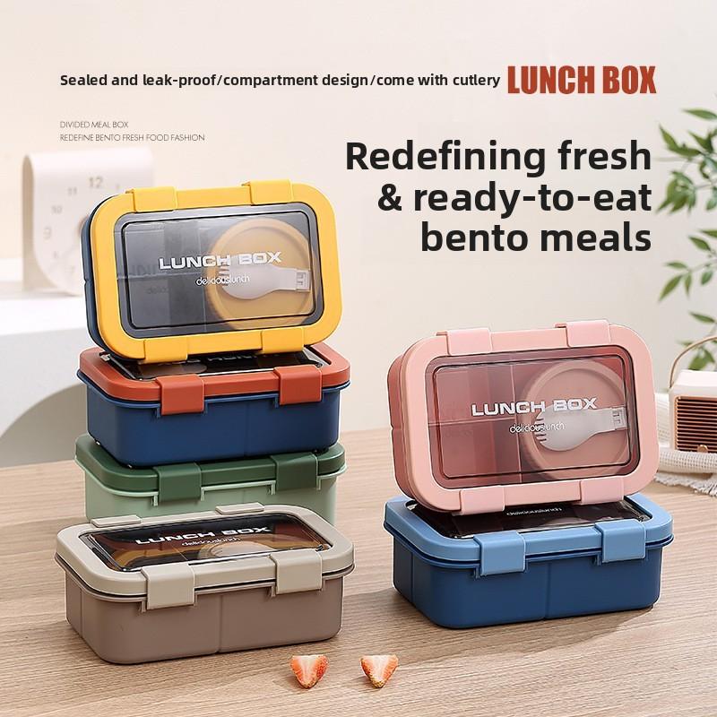 Portable Student Lunch Box With Microwave Safe Plastic For Office And School Use