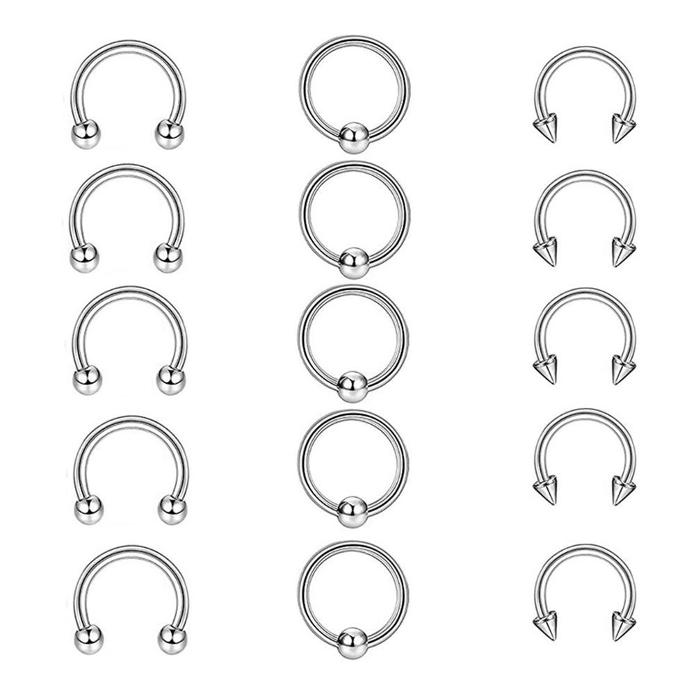 8/14/16/60 Stück Unisex Edelstahl Lippen Nagel Augenbrauen Stecker Nasenring Piercing Gemischtes Set