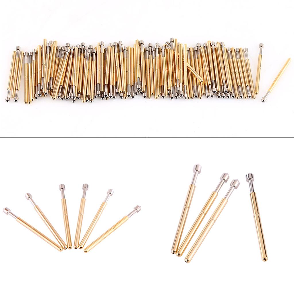 100 Pieces P75E2 Cone Head Dia 1.02mm Spring Test Probe PCB Testing Pin