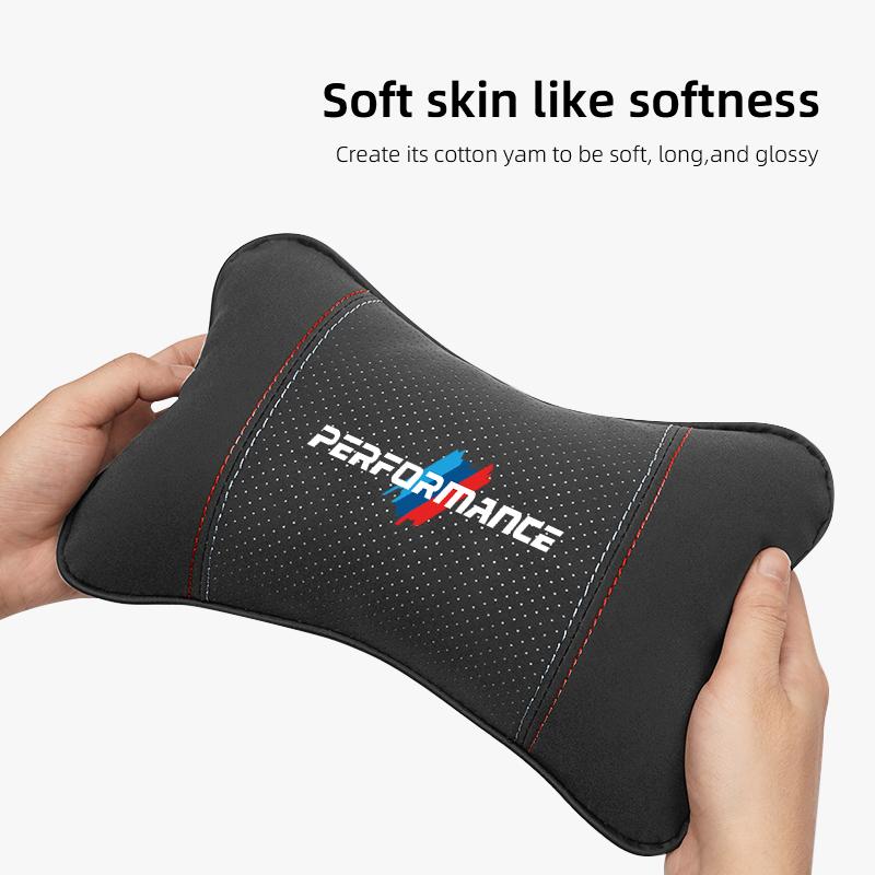 CXVA5 Car Headrest Neck Pillow Waist Pillow For BMW Performance F30 F10 E90 F20 E93 Car Interior Accessories Lumbar Support Keychain