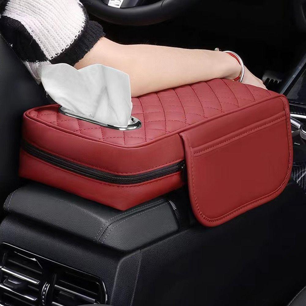 Universal Car Armrest Cover Elbow Rest Arm Rest Protector Mat Car Armrest Pad with Tissue Box  Auto