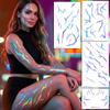 Anime Demon Slayer Girl Group Temporary Tattoo Sticker, Holographic Lightning Design, Waterproof Body Face Makeup Transfer Tattoo