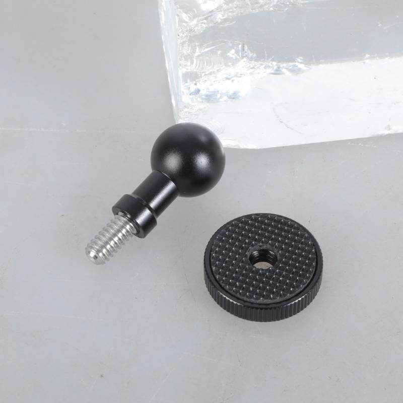 Προσαρμογέας Σύνδεσης Βάσης Πλοήγησης με Βίδα 1/4 και Κεφαλή Μπάλας 17mm από Αλουμίνιο, Προσαρμογέας Βάσης Αλουμινίου για Βάσεις Κινητού & Tablet