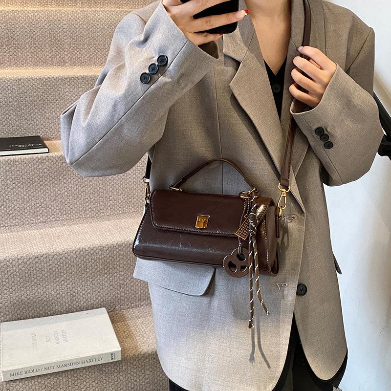 Super fire small bag women's autumn and winter retro 2025 new fashion messenger bag women's versatile portable work small square bag