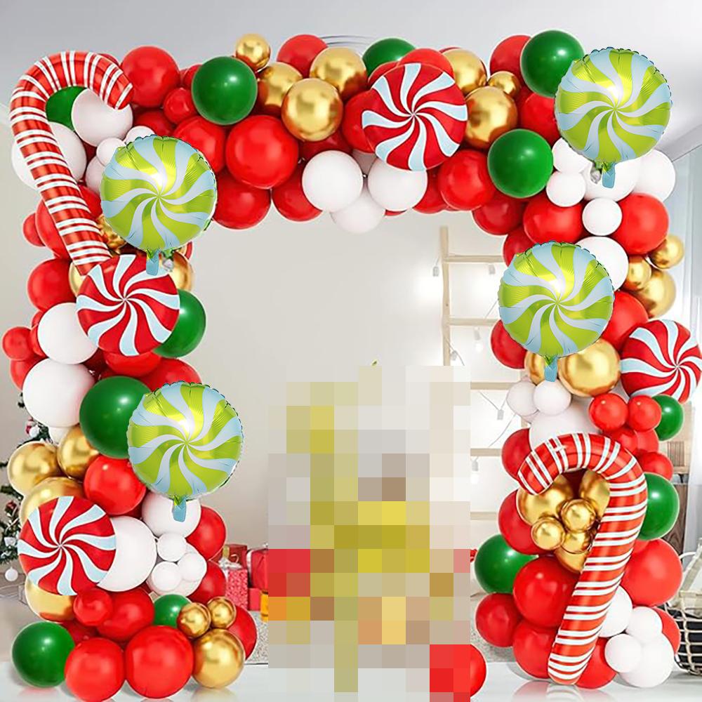 Christmas Candy Cane Balloon Garland Green Red White Balloon Arch Kit Christmas Birthday Party Baby Shower Wedding Decoration