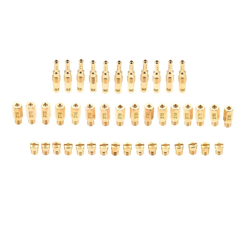 43Pcs 99101-357 Carburetor Jet Kit Include 16 Small Round Main Jet+16Hex Main Jet+11Pilot Slow Jet for Nibbi Keihin Carb Jet Set