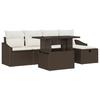 VidaXL Ensemble de Canapé de Jardin de 6 pièces avec Coussins Marron en Rattan 3359825