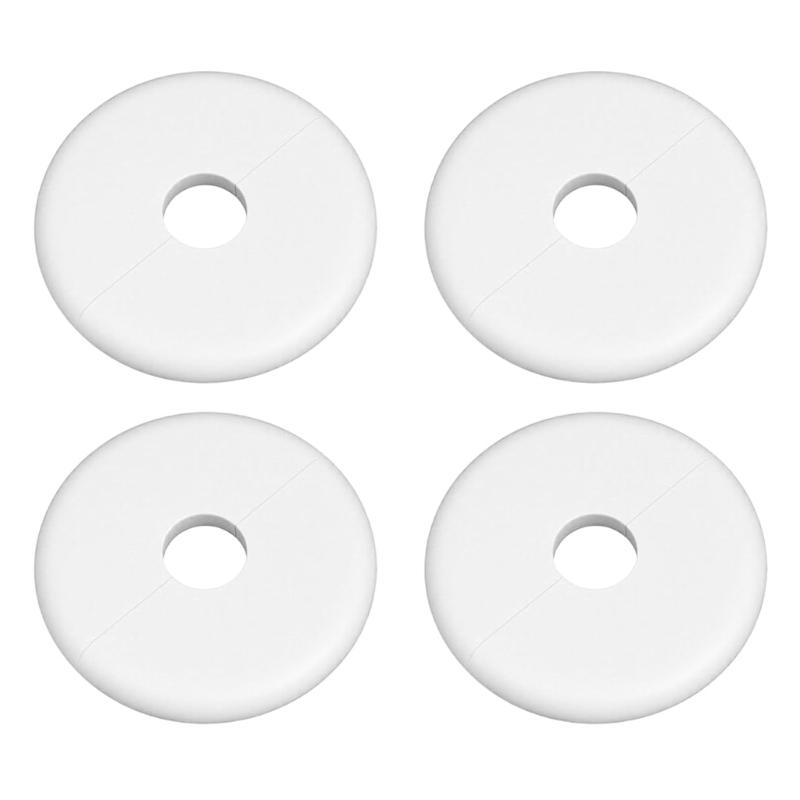 Attaches Wall Defense Caps Set Of 4 No Tool Required ABS Plastic Pipe Cover Plates with Strong Adhesive for Home Use