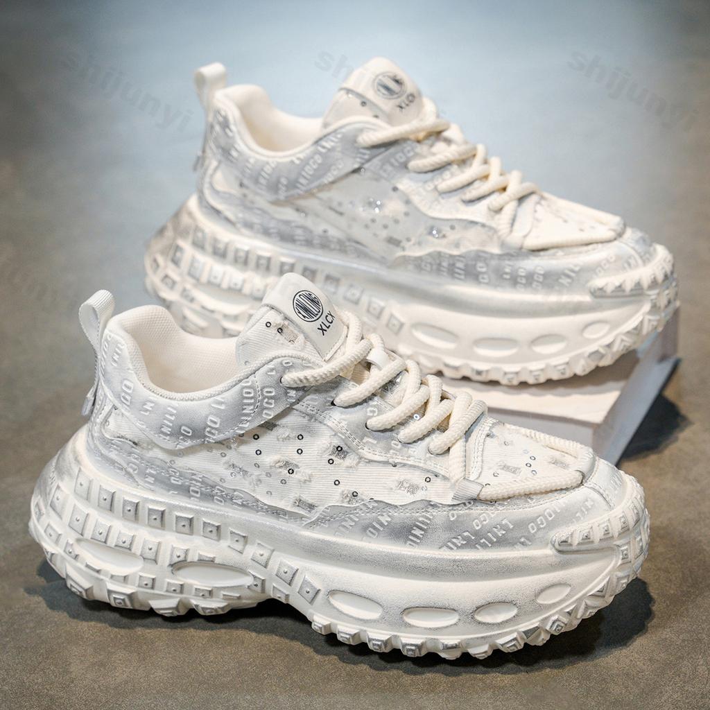 Fashion Niche Designed Casual Thick Soled Men's Shoes 2025 Autumn Low Top Comfortable Versatile Fashion Trend Non Slip Platform sneakers