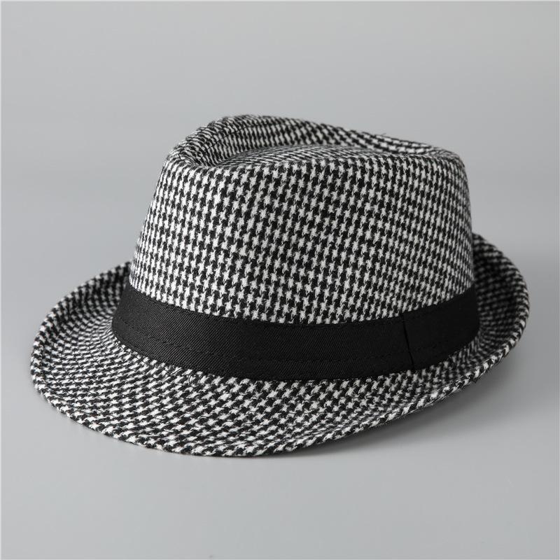 

Шляпа для старика, весенняя и осенняя шляпа отца, мужская шляпа, шерстяная, теплая, осень и зима, для пожилых людей, дедушки, джазовая шляпа M（56-58cm） светло-серый