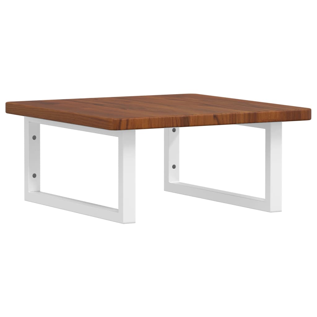 Wall Mounted Washbasin Countertop with Bracket Steel and Solid Oak Wood