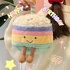 Ins‑Style Rainbow Birthday Cake Plush Toy, Dopamine‑Colored Fun Cake Stuffed Doll, Kids Gift & Photography Prop