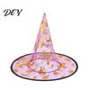 Family Holiday Souvenirs Halloween Organza Witch Hat for Women, Adult Wizard Costume Wide Brim Accessories, Lightweight Breathable Pointed Cap Cosplay