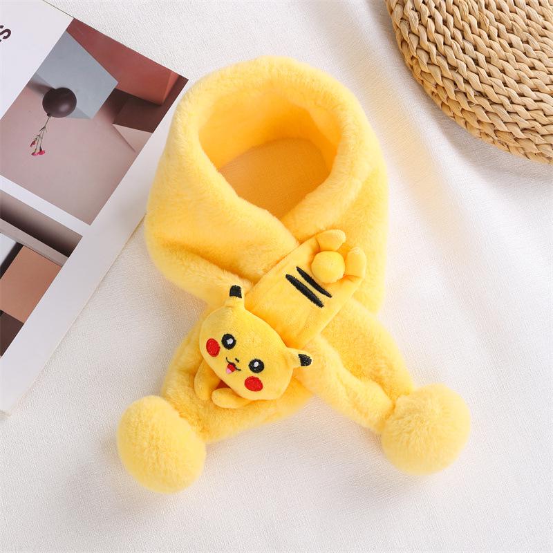 Toddler Christmas Red Scarf - Cute Cartoon Bear, Plush Imitation Rabbit Fur, Thick & Warm Neck Warmer