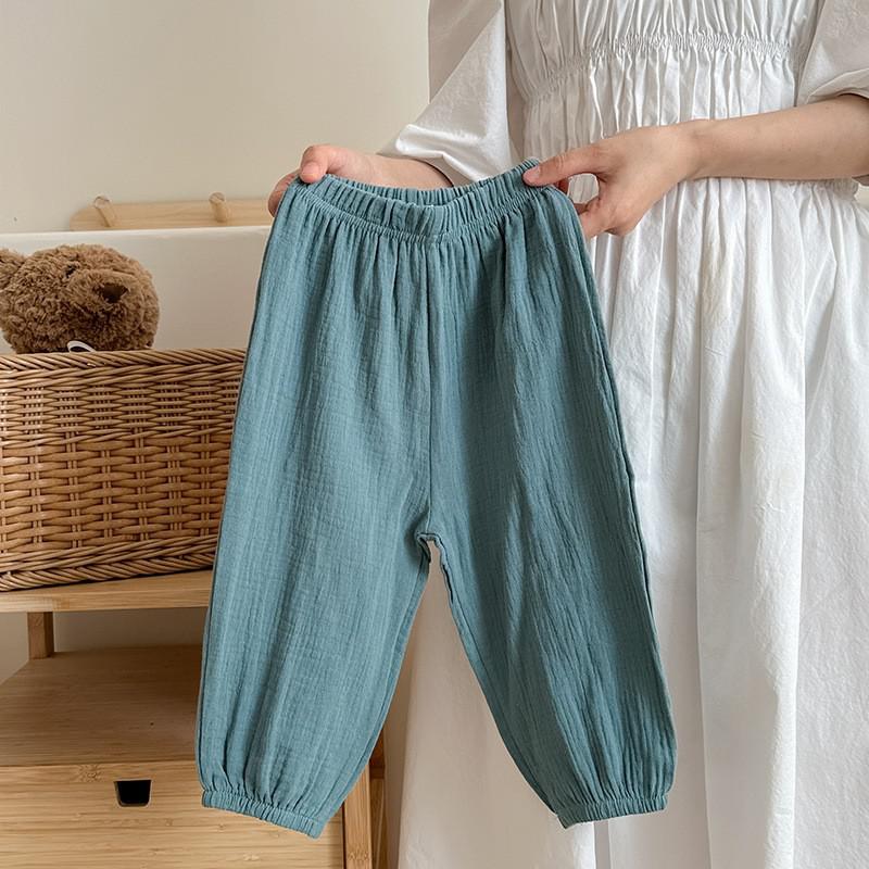 Kids Clothing Summer Thin Solid Color Anti Mosquito Pants Baby Boys Girls Loose Casual Trouser Simple Fashion Bloomers