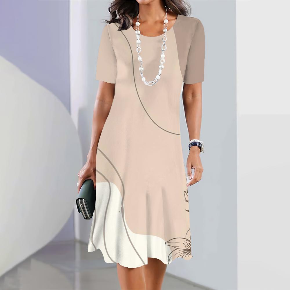 New Geometric Curve Graphic Printing Women's Dresses Elegant Dresses Summer Dresses Plus Size Women's Fashion Clothing