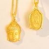 Chinese Sand Gold Buddha Head Pendant: Diamond-Inlaid, Ethnic Style, Gold-Plated Tathagata Design for Unisex.