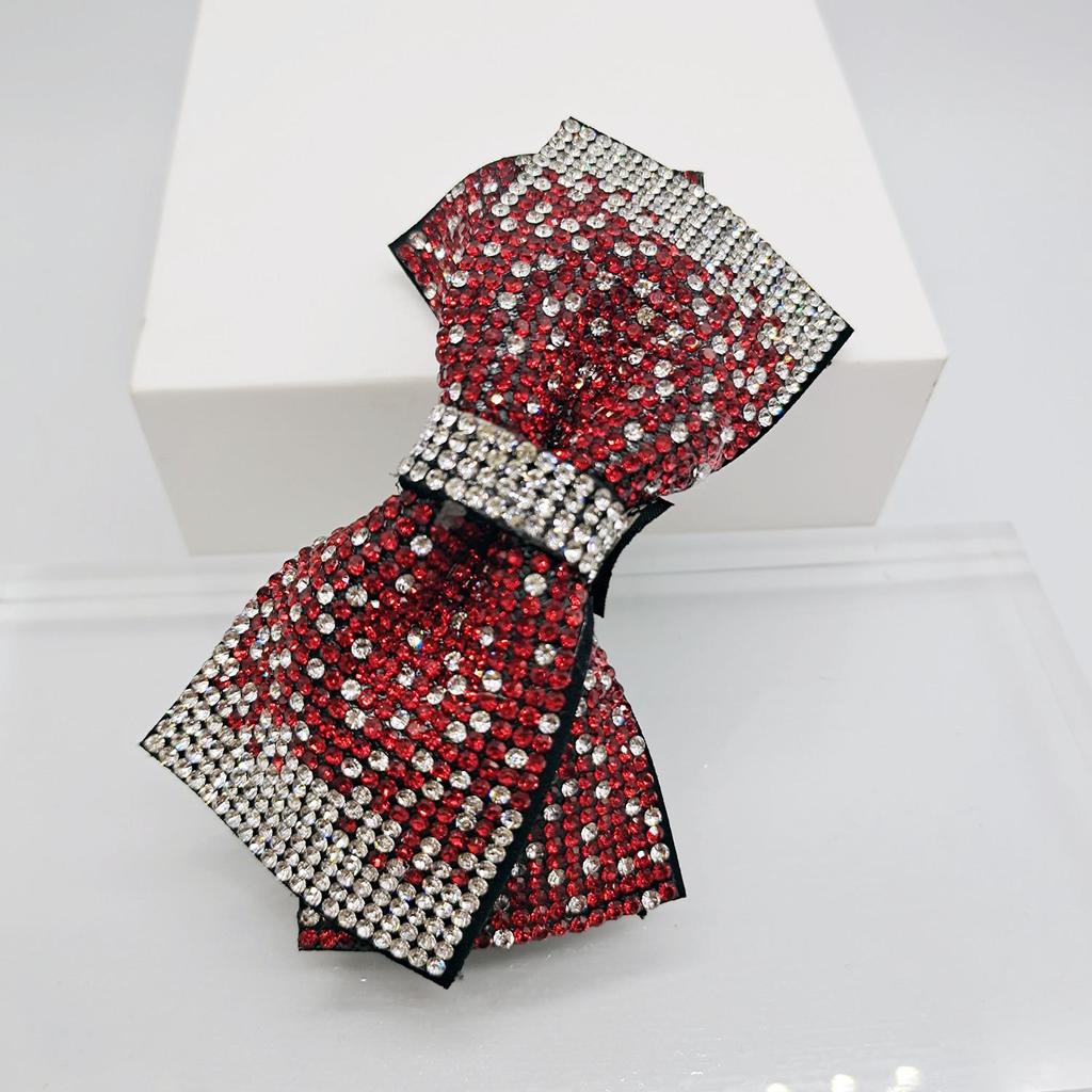 Štrasová mašlička do vlasů: Korejská spona do vlasů v jiskřivém stylu, elegantní čelenka pro celebrity.