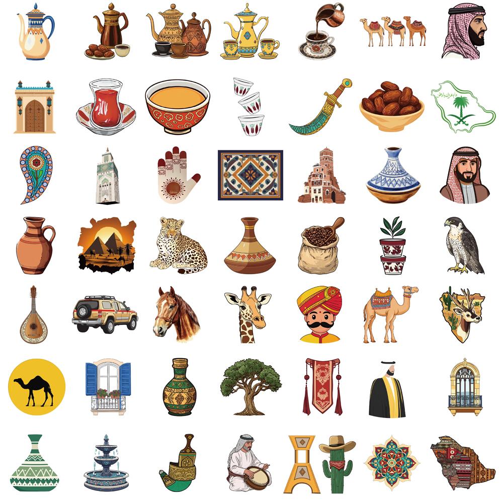 50/100 STÜCKE Nahöstlicher Kunststil Aufkleber Harajuku Kaffee Ästhetische Kunst Kaffee Wall Streetwear Community Wohnheim Aufkleber