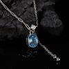 S925 Sterling Silver Natural Topaz Pendant Colored Treasure Necklace Women'S Small Premium Sense Exquisite Versatile Light Luxury Clavicle Neck Chain