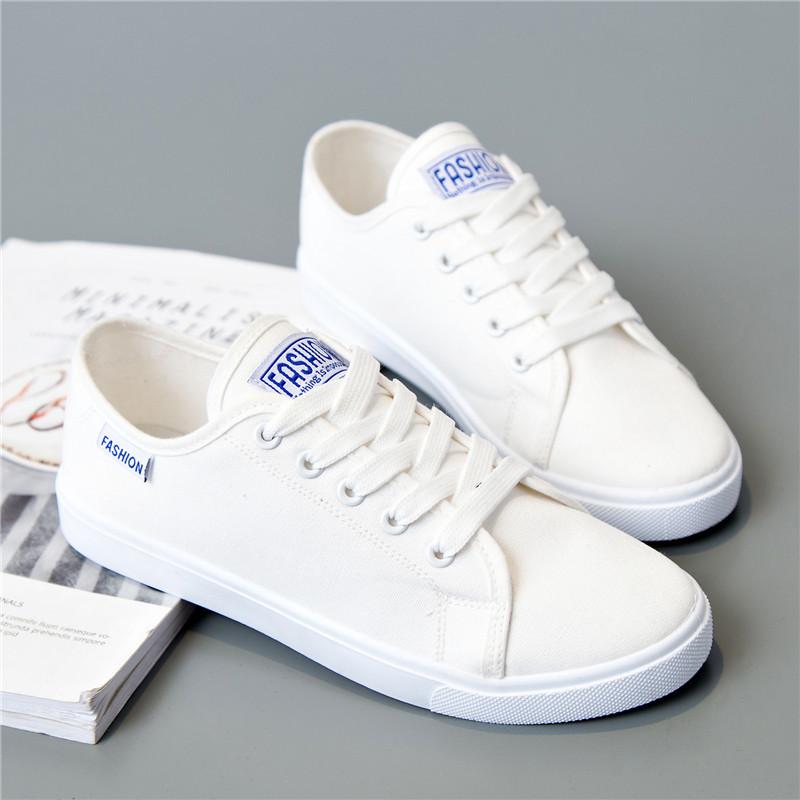 Canvas shoes women's 2025 spring new women's shoes Korean version breathable flat-soled casual shoes white shoes student white shoes