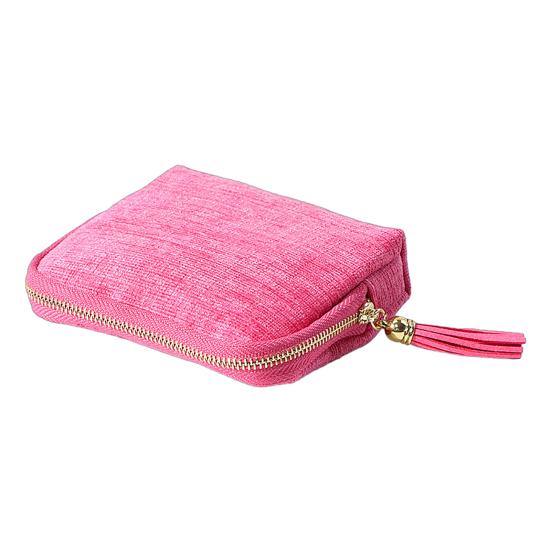 Small Travel Jewelry Case 5 Compartments Portable Mini Jewelry Box with Tassel Zipper Soft Velvet Organizer Pouch for Rings Bracelets Bangles Cards