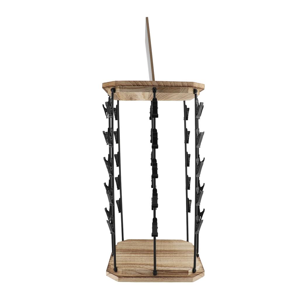 Chipständer 5 Etagen 40 Klemmen 360 Grad drehbar Snack-Organizer mit Holzfuß für
