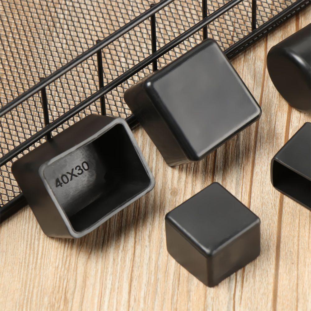4Pcs/Set Black PVC Chair Leg Caps New Round Bottom Furniture Feet Silicone Pads Non-Slip Covers Floor Protectors Accessories