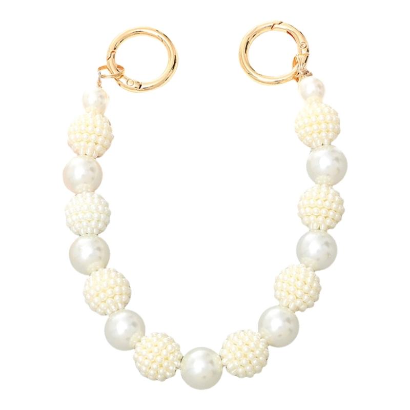 Pearls Chain Strap Short Purse Chain Replacement Pearls Handle Strap Beaded Purse Chains for Purse Handbag Wallet Phone