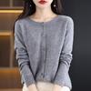 Cardigan Premium da Donna Lavorato a Maglia in 100% Lana - Vestibilità Slim, Scollo Rotondo, Design Senza Cuciture per Autunno & Inverno