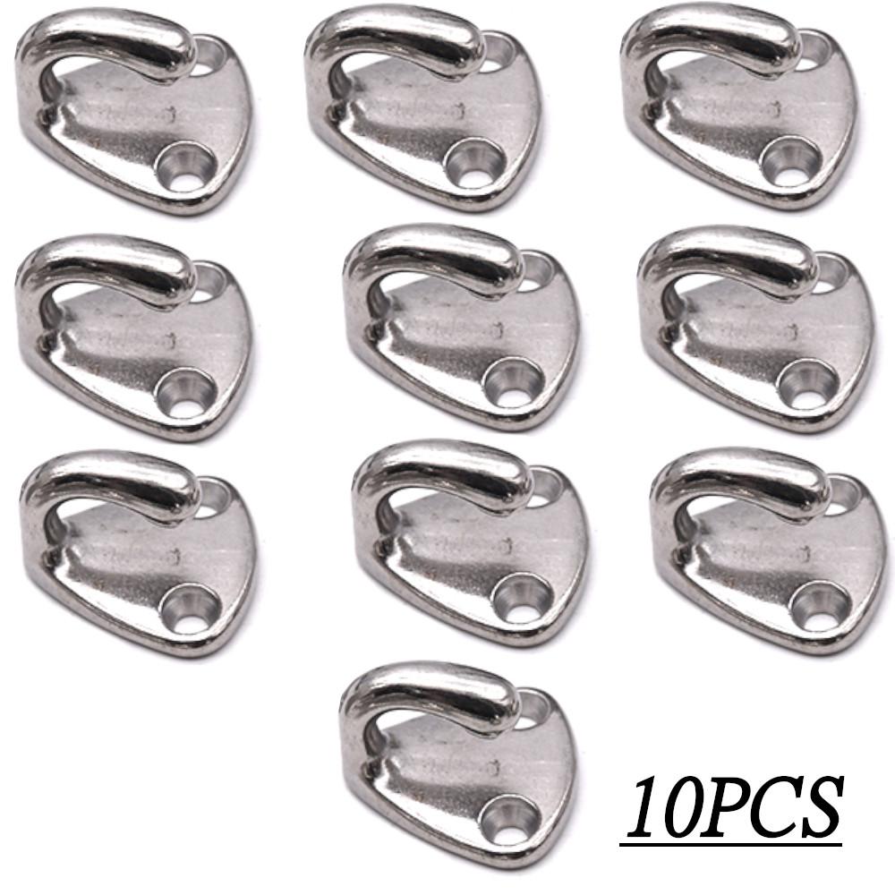 10PCS 316 Stainless Steel Fender Hook With Closed Eye Spring Clip Marine Boat Yacht Hardware Accessories Fending Hook Parts 27mm Type 3