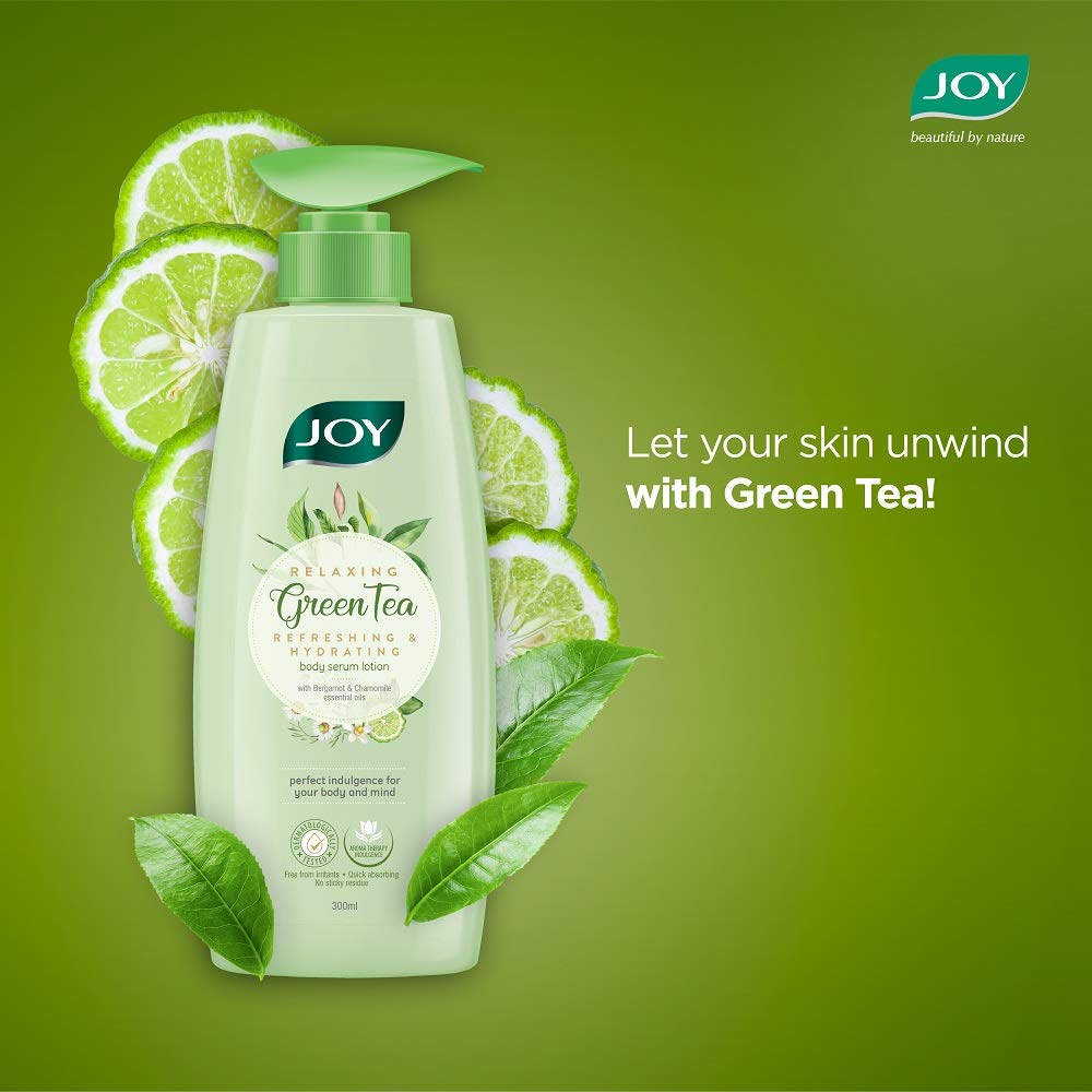 Joy Relaxing Green Tea Body Serum Lotion 300 ml | Hydrating, Refreshing & Quick Absorbing Skin Glow