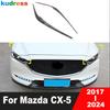 For Mazda CX-5 CX5 KF 2017-  2024 Carbon Car Headlight Eyebrow Cover Trim Head Lamp Eyelid Strip Exterior Accessories