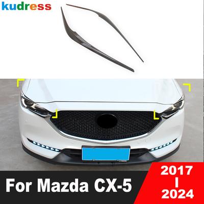 Dla Mazda CX-5 CX5 KF 2017-  2024 Węgiel Samochodowy Pokrywa Brwi Reflektora Listwa Powiek Reflektora Akcesoria Zewnętrzne
