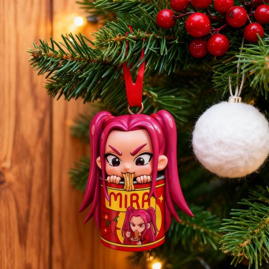 Anime K-Pop Acrylic Charm Demon Slayer Ramen Bowl Christmas Ornament Decorative