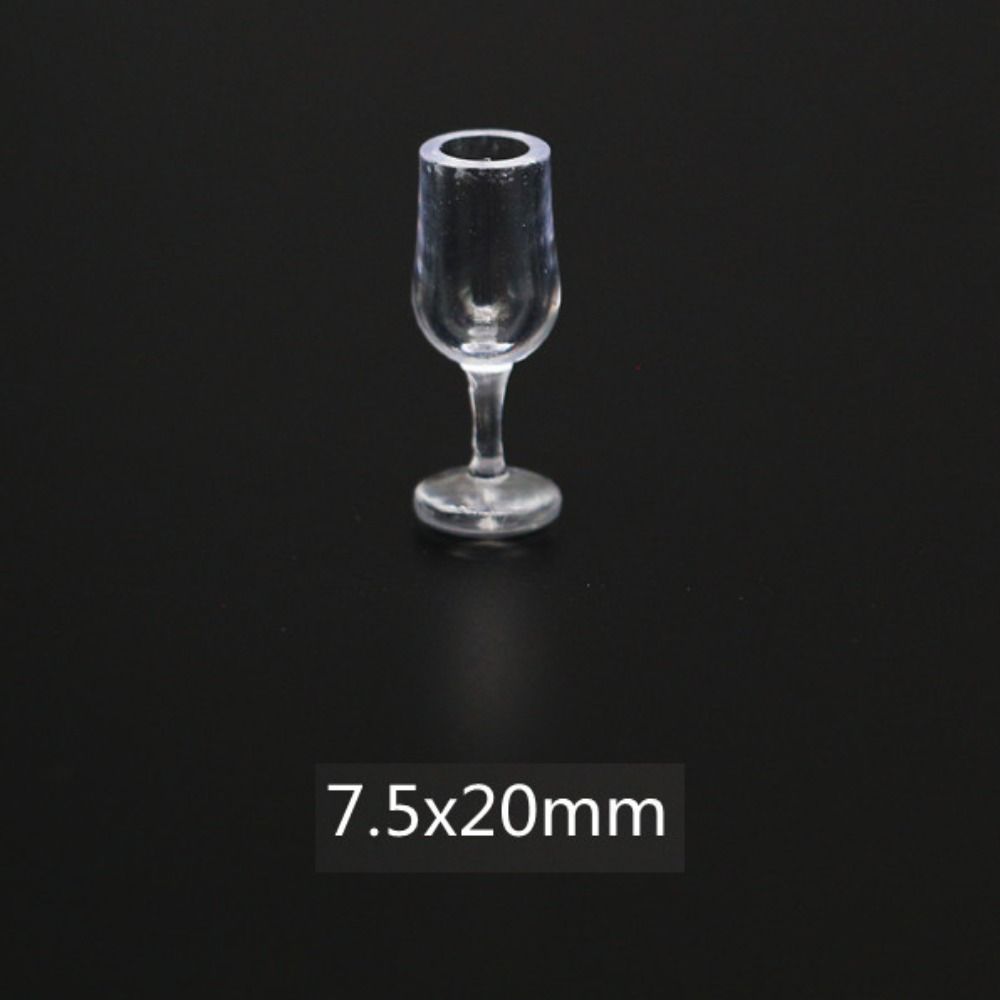 10Pcs/Set Red Wine Glass Dollhouse Wine Glass Dollhouse Miniature Glass Cup  Scene Ornament