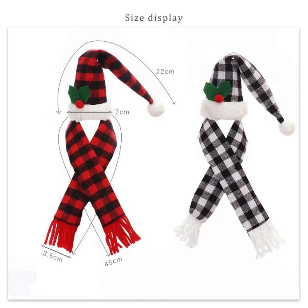 Table Decorations Christmas Wine Bottle Cover Xmas Gift Christmas Decoration Wine Bottle Bags Red Black Mini Christmas Hat