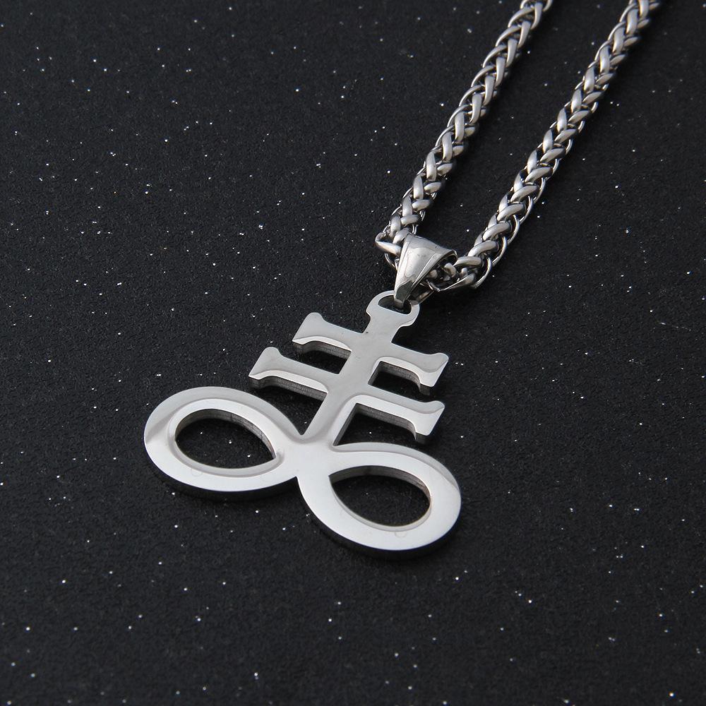 Lucifer Sigil Luciferian zapečetěný okultním démonem Náhrdelník s přívěskem Baphomet z nerezové oceli